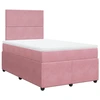Image de vidaXL Lit boxspring avec matelas rose 120x190 cm velours