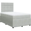 Image de vidaXL Lit boxspring avec matelas gris clair 120x190 cm velours