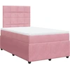 Image de vidaXL Lit boxspring avec matelas rose 120x190 cm velours