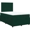 Image de vidaXL Lit boxspring avec matelas vert foncé 120x200 cm velours