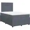 Image de vidaXL Lit boxspring avec matelas gris foncé 120x200 cm velours