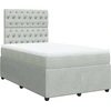 Image de vidaXL Lit boxspring avec matelas gris clair 120x200 cm velours