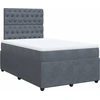 Image de vidaXL Lit boxspring avec matelas gris foncé 120x200 cm velours