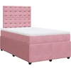 Image de vidaXL Lit boxspring avec matelas rose 120x200 cm velours