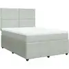 Image de vidaXL Lit boxspring avec matelas gris clair 140x190 cm velours