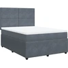 Image de vidaXL Lit boxspring avec matelas gris foncé 140x190 cm velours