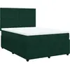Image de vidaXL Lit boxspring avec matelas vert foncé 140x190 cm velours