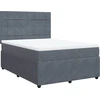 Image de vidaXL Lit boxspring avec matelas gris foncé 140x190 cm velours