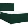 Image de vidaXL Lit boxspring avec matelas vert foncé 140x190 cm velours