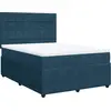 Image de vidaXL Lit boxspring avec matelas bleu foncé 140x190 cm velours
