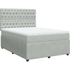 Image de vidaXL Lit boxspring avec matelas gris clair 140x190 cm velours