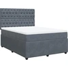 Image de vidaXL Lit boxspring avec matelas gris foncé 140x190 cm velours