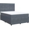 Image de vidaXL Lit boxspring avec matelas gris foncé 140x200 cm velours