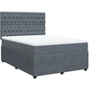 Image de vidaXL Lit boxspring avec matelas gris foncé 140x200 cm velours