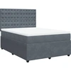 Image de vidaXL Lit boxspring avec matelas gris foncé 140x200 cm velours
