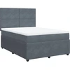 Image de vidaXL Lit boxspring avec matelas gris foncé 160x200 cm velours