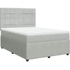 Image de vidaXL Lit boxspring avec matelas gris clair 160x200 cm velours