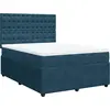 Image de vidaXL Lit boxspring avec matelas bleu foncé 160x200 cm velours