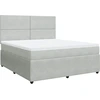 Image de vidaXL Lit boxspring avec matelas gris clair 180x200 cm velours