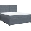 Image de vidaXL Lit boxspring avec matelas gris foncé 180x200 cm velours
