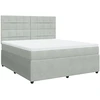 Image de vidaXL Lit boxspring avec matelas gris clair 180x200 cm velours