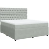 Image de vidaXL Lit boxspring avec matelas gris clair 180x200 cm velours