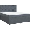 Image de vidaXL Lit boxspring avec matelas gris foncé 180x200 cm velours