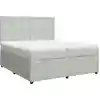 Image de vidaXL Lit boxspring avec matelas gris clair 200x200 cm velours