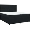 Image de vidaXL Lit boxspring avec matelas noir 200x200 cm velours
