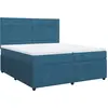 Image de vidaXL Lit boxspring avec matelas bleu foncé 200x200 cm velours