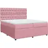 Image de vidaXL Lit boxspring avec matelas rose 200x200 cm velours