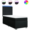 Image de vidaXL Lit boxspring avec matelas noir 80x200 cm tissu
