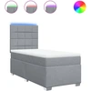 Image de vidaXL Lit boxspring avec matelas gris clair 80x200 cm Tissu