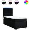 Image de vidaXL Lit boxspring avec matelas noir 80x200 cm tissu