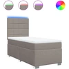 Image de vidaXL Lit Boxspring avec matelas Taupe 80x200 cm Tissu