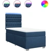 Image de vidaXL Lit boxspring avec matelas bleu 80x200 cm Tissu