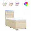 Image de vidaXL Lit boxspring avec matelas Crème 80x200 cm Tissu