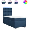 Image de vidaXL Lit boxspring avec matelas bleu 80x200 cm Tissu
