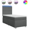 Image de vidaXL Lit boxspring avec matelas gris foncé 90x190 cm Tissu
