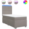 Image de vidaXL Lit boxspring avec matelas Taupe 90x190 cm Tissu