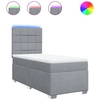 Image de vidaXL Lit boxspring avec matelas gris clair 90x190 cm Tissu