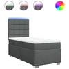 Image de vidaXL Lit boxspring avec matelas gris foncé 90x190 cm Tissu