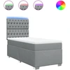 Image de vidaXL Lit boxspring avec matelas gris clair 90x190 cm Tissu