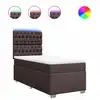 Image de vidaXL Lit boxspring avec matelas brun foncé 90x190 cm Tissu