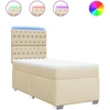 Image de vidaXL Lit boxspring avec matelas Crème 90x190 cm Tissu