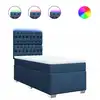 Image de vidaXL Lit boxspring avec matelas bleu 90x190 cm Tissu