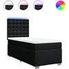 Image de vidaXL Lit boxspring avec matelas noir 90x190 cm Tissu