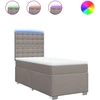 Image de vidaXL Lit boxspring avec matelas Taupe 90x190 cm Tissu