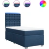 Image de vidaXL Lit boxspring avec matelas bleu 90x190 cm Tissu