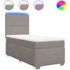 Image de vidaXL Lit boxspring avec matelas Taupe 90x200 cm Tissu